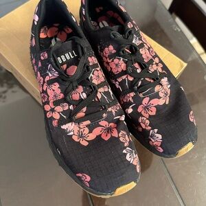 Nobull Men/Women's Black and Pink Cherry Blossom Ripstop Runners